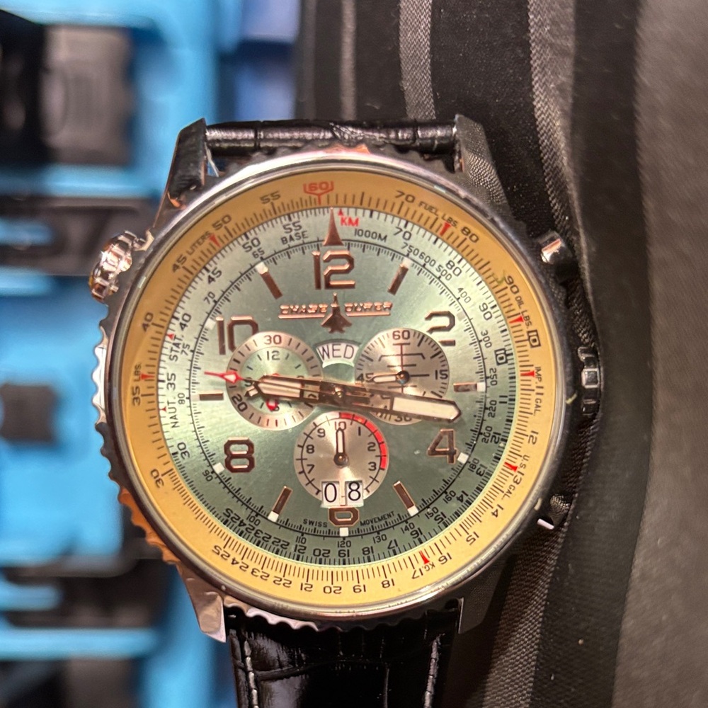 Chase Durer Flight Commander CDW-0055 – 49.5mm Swiss Quartz, Leather Strap